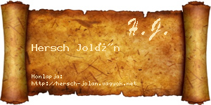 Hersch Jolán névjegykártya