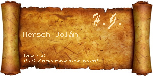 Hersch Jolán névjegykártya